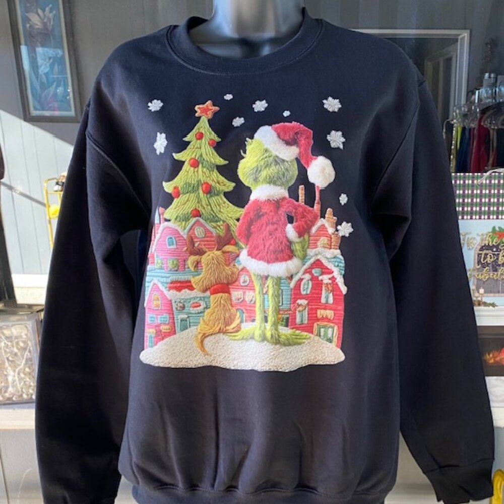 Dani Grinch & Max Cozy Christmas Village Sweatshirt